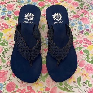 Yellow Box flip flops/Navy/Crystals/7M